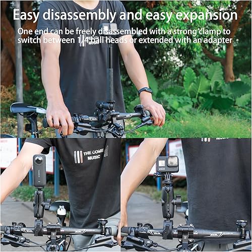 Miniatura 8 de Soporte de cámara de doble abrazadera soporte universal para carritos de golf, abrazadera de paraguas, escritorio, cochecitos, vagones, estudio