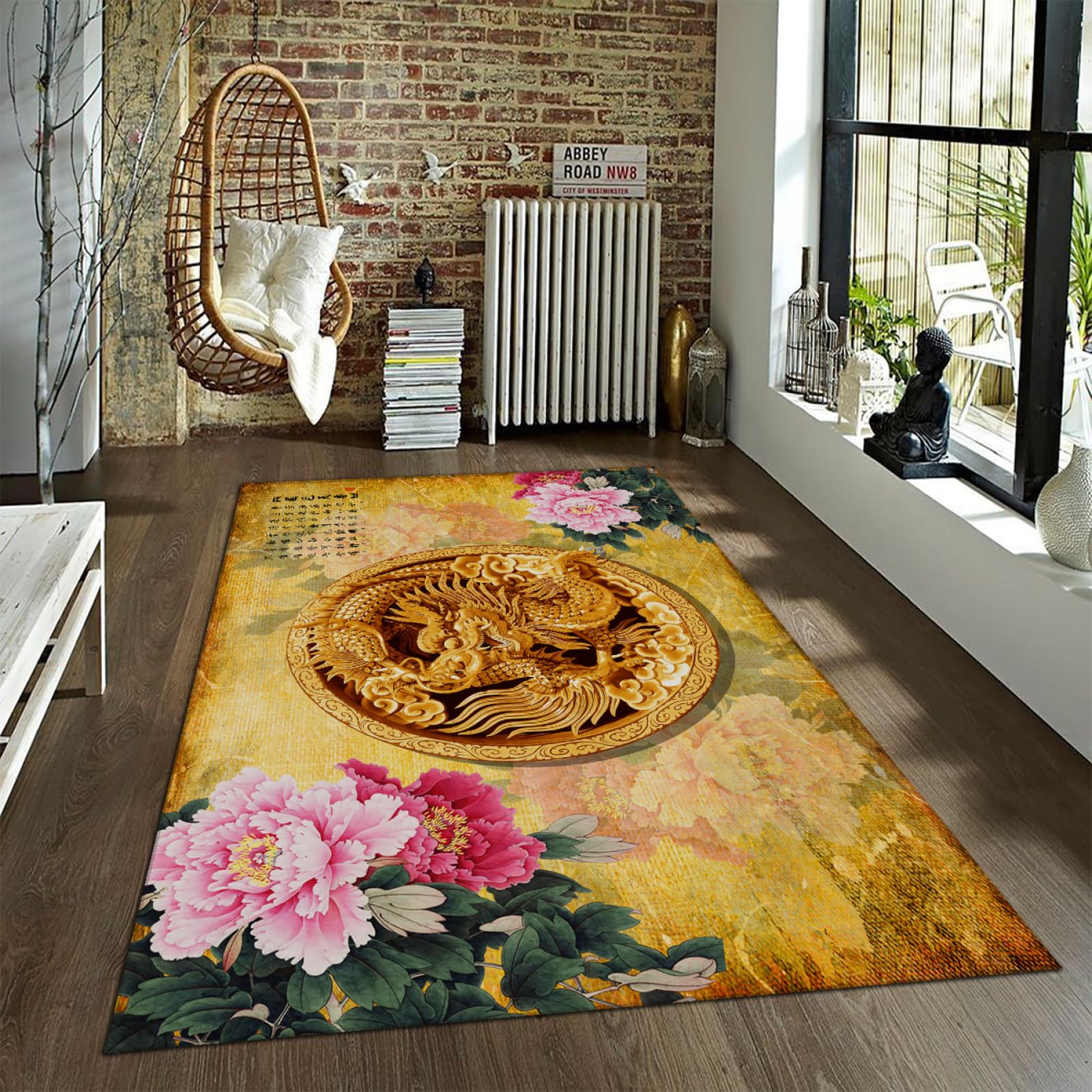 Tapis dragon chinois 90x150cm pour créer un coin lecture chaleureux