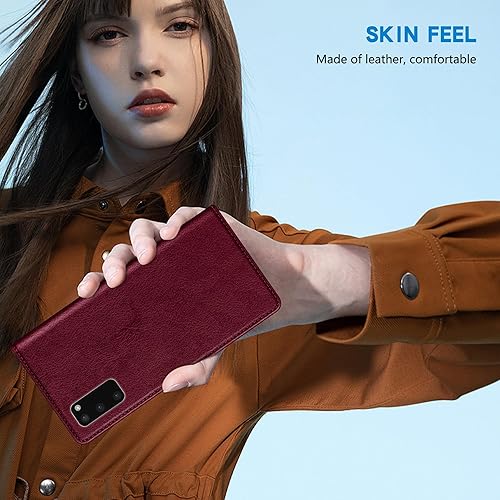 Miniatura 140 de ZZXX Funda tipo cartera para Samsung Galaxy S20 con bloqueo RFID, soporte de ranura para tarjetas, funda protectora de cuero magnético fuerte