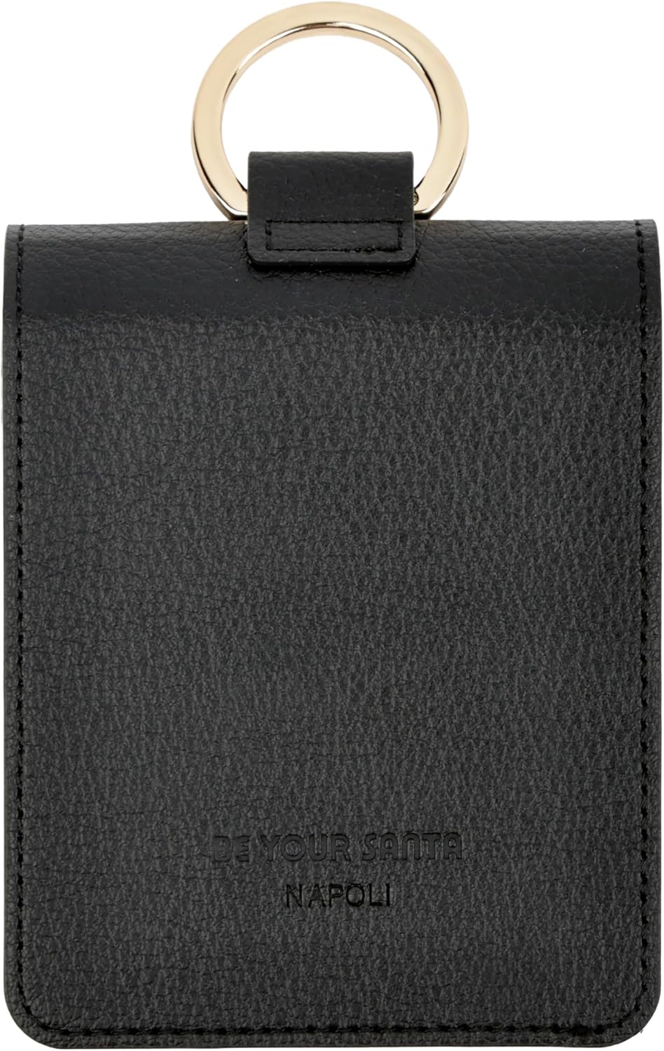 [BeYourSanta] Galaxy Z Flip 4 Venezia & Napoli Wallet Case with Card Holder, Camera Cover, and Hinge Protection - Italian Artificial Leather | (Black, Galaxy Z Flip 4 Napoli)