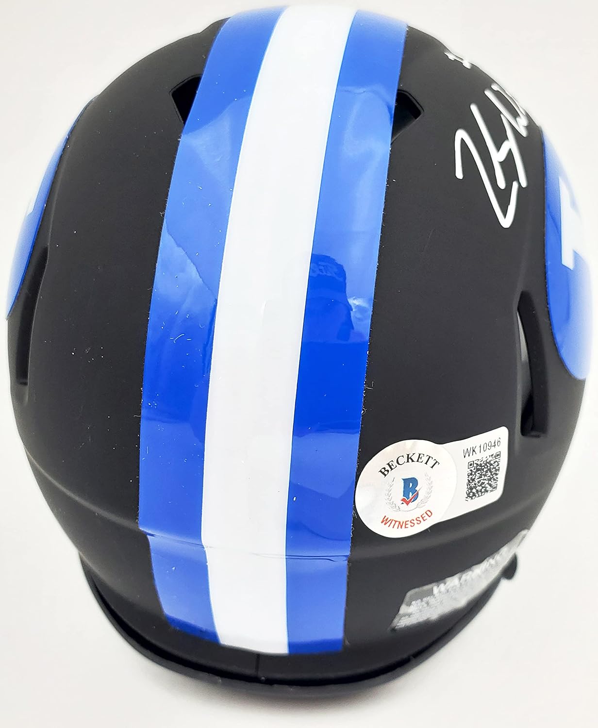 Zach Wilson Autographed Black Speed Mini Helmet Beckett BAS Stock #191115