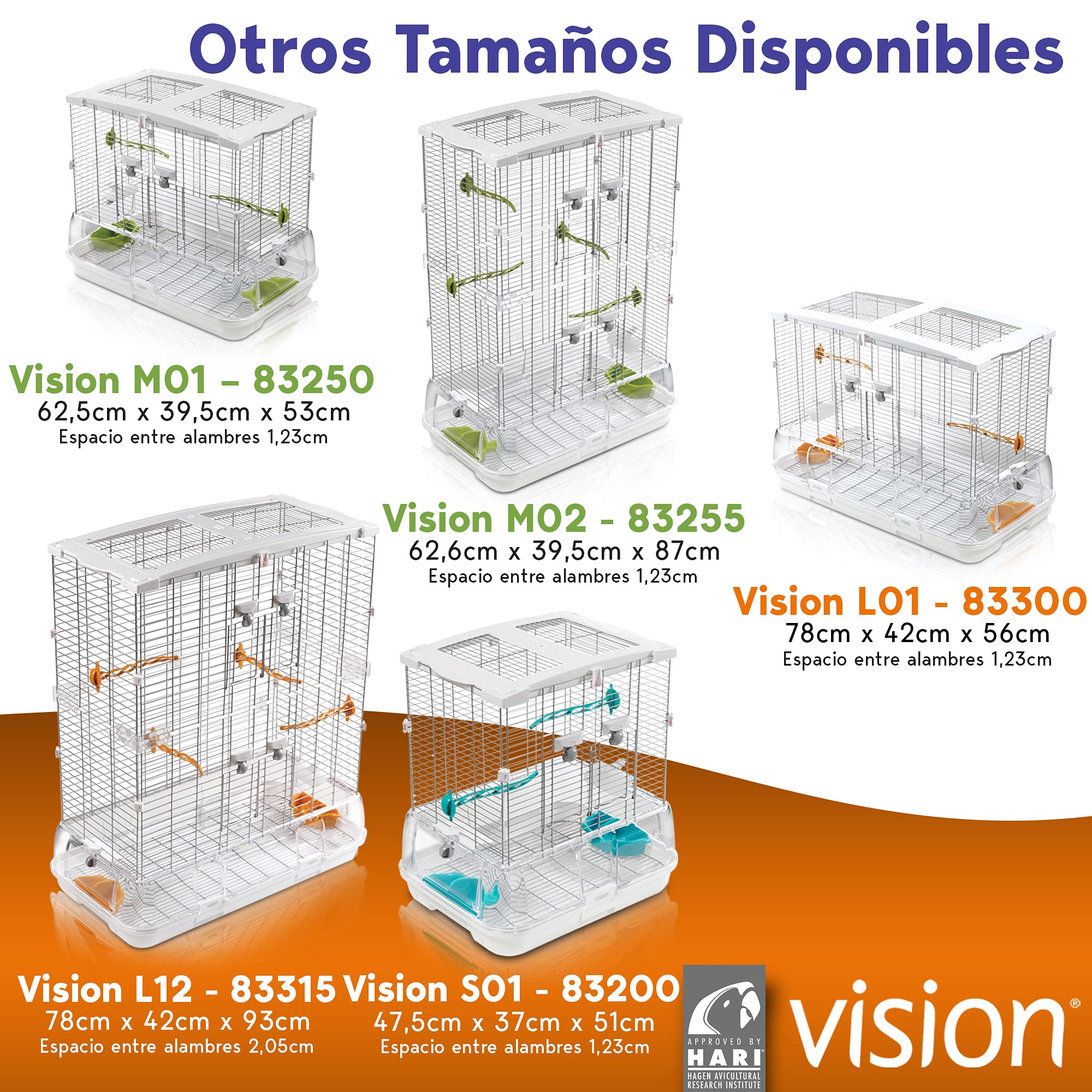 Vision Jaula Modelo L12, 75 x 38 x 92,5 cm, Transparente, XL