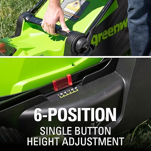 Miniatura 9 de Greenworks Cortacésped inalámbrico de 17 pulgadas y 40 V con batería de vacío de 40 V y 185 MPH de velocidad variable no incluida 24312