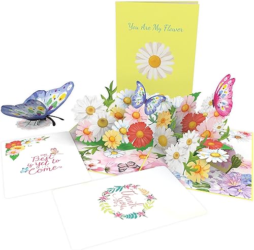 Miniatura 6 de Tarjeta de felicitación 3D para el Día de la Madre con margaritas para mujeres, abuela, mamá, esposa, niñas, hermana, amante. Aniversario de