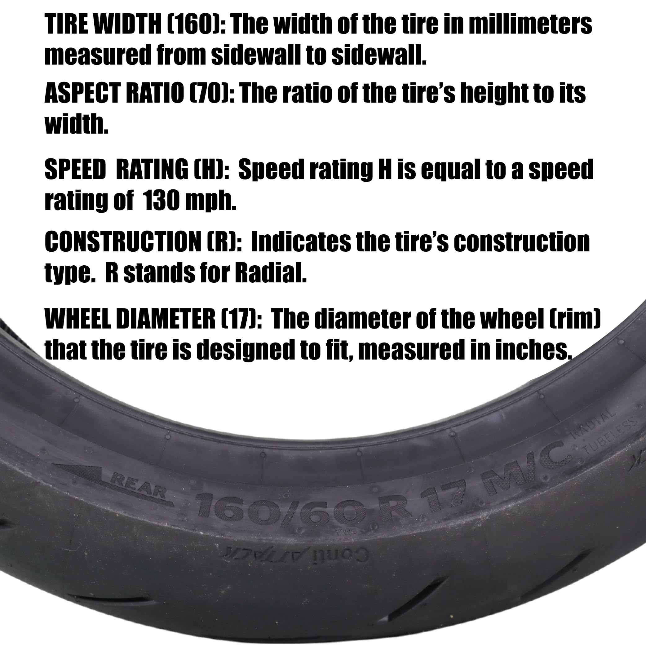 Continental Contiattack SM 2 69H TL Road Sport Rear Tire 160/60