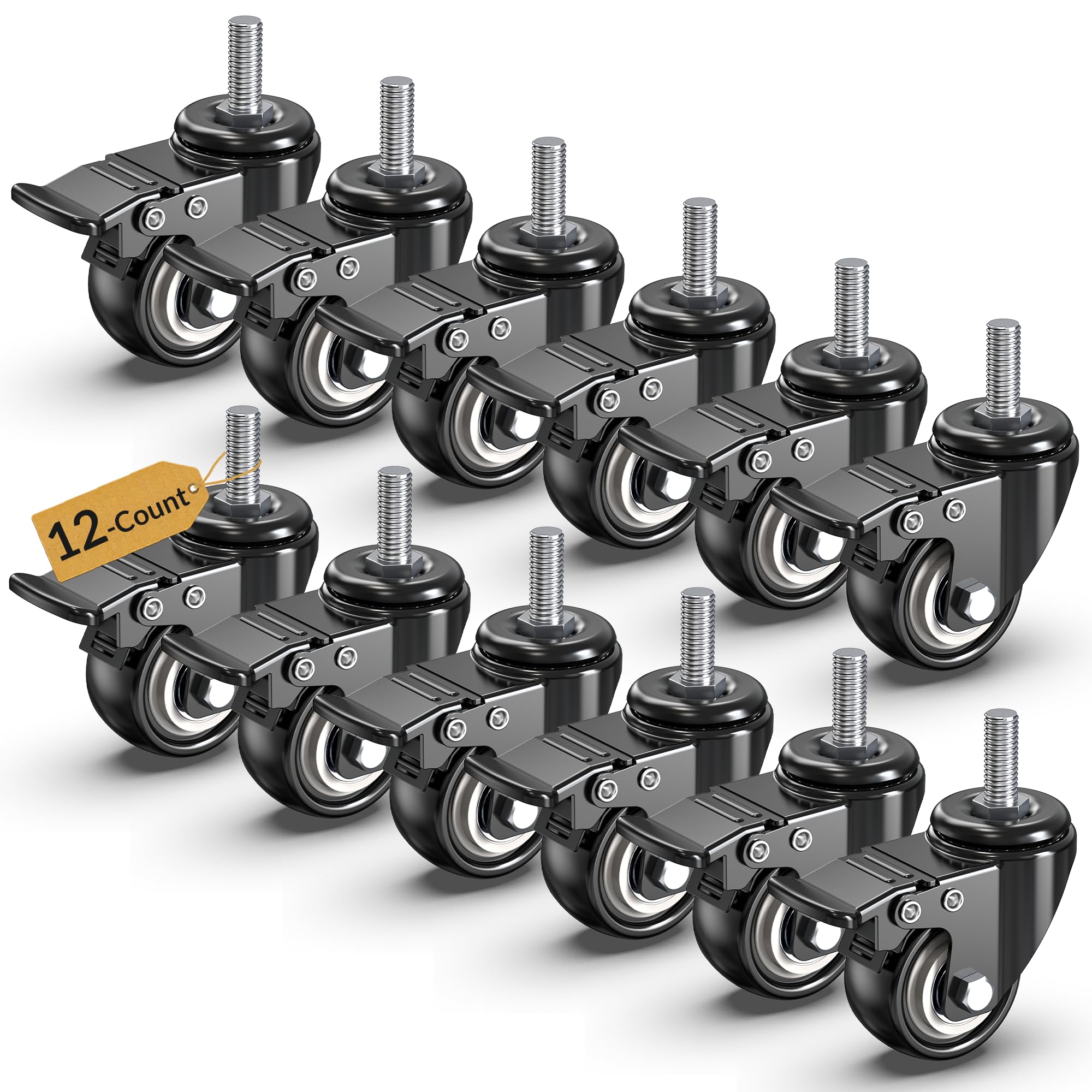 HOLKIE Stem Casters - Heavy Duty Locking Wheels -15