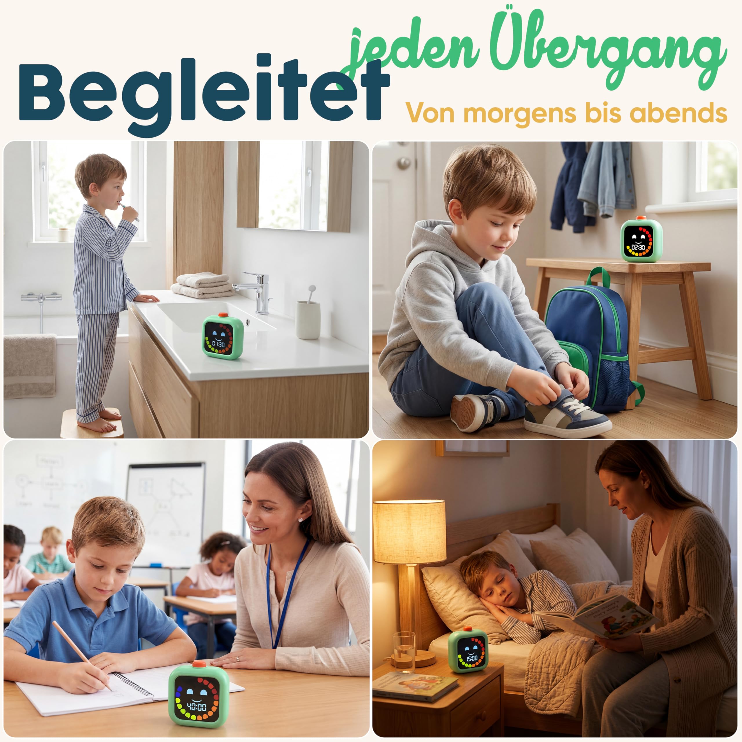 Digitaler Visueller Timer für Kinder - Wiederaufladbar, Geräuschlos 99-Minuten-Kinder-Timer für Schule, Zuhause und Therapie - Fördert Konzentration und Selbstständigkeit