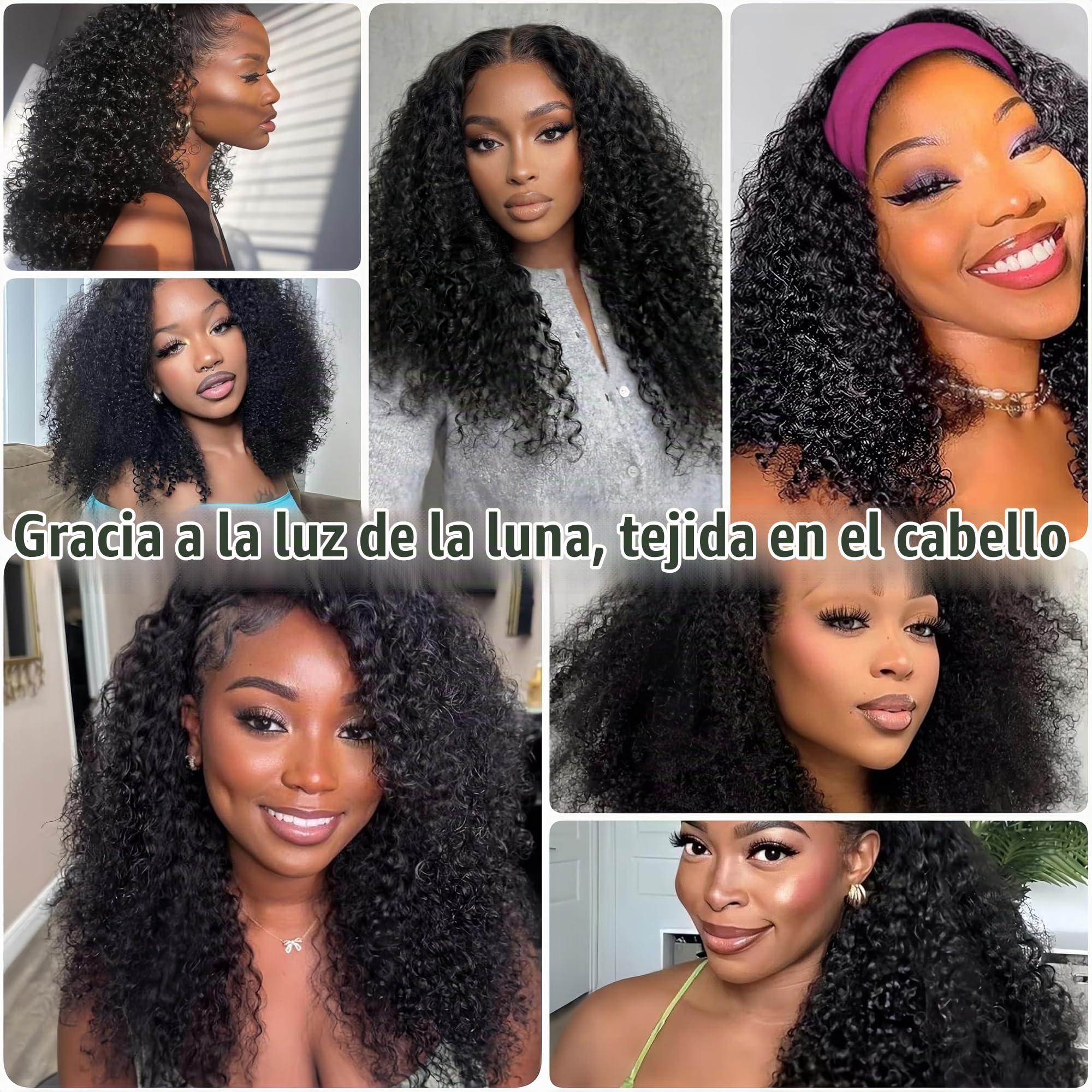 Kinky Curly Bundles Human Hair Natural 14 16 18 Pulgadas Human Hair Bundle 100% Unprocessed Brasileño Virgen Cabello Mechones 3 Bundles 210g Weave Extensions Negro Natural