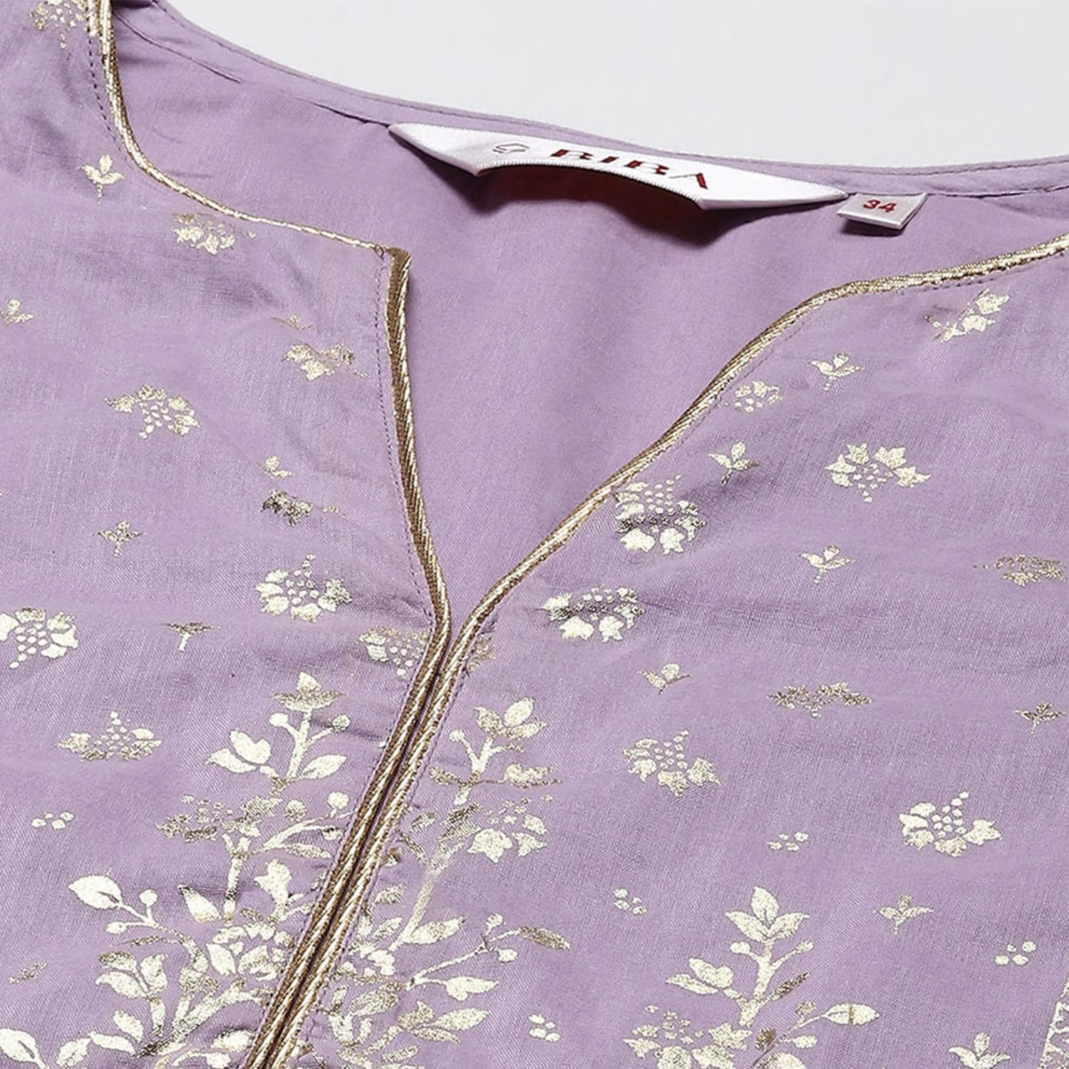 Biba Women's Cotton Tunic Shirt Printed Flared Mix and Match(Mnmassorted14780E_Lilac_34), Regular Fit, Medium