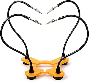 QuadHands Base Workbench | Helping Hands Soldering Stations | Soldering Iron Helping Hand Tool | Designed for PanaVise and Soldering Tools | Sturdy Steel Base for Welding Table Top with Locking Grips