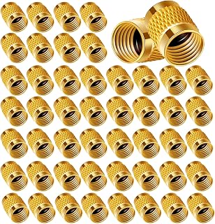 50PCS 1/4 Flare Cap HVAC Valve Caps with Neoprene O Ring Seal Round Brass Cap Refrigerant Locking Caps AC Service Valve Cap for Air Conditioning Industry Tubing