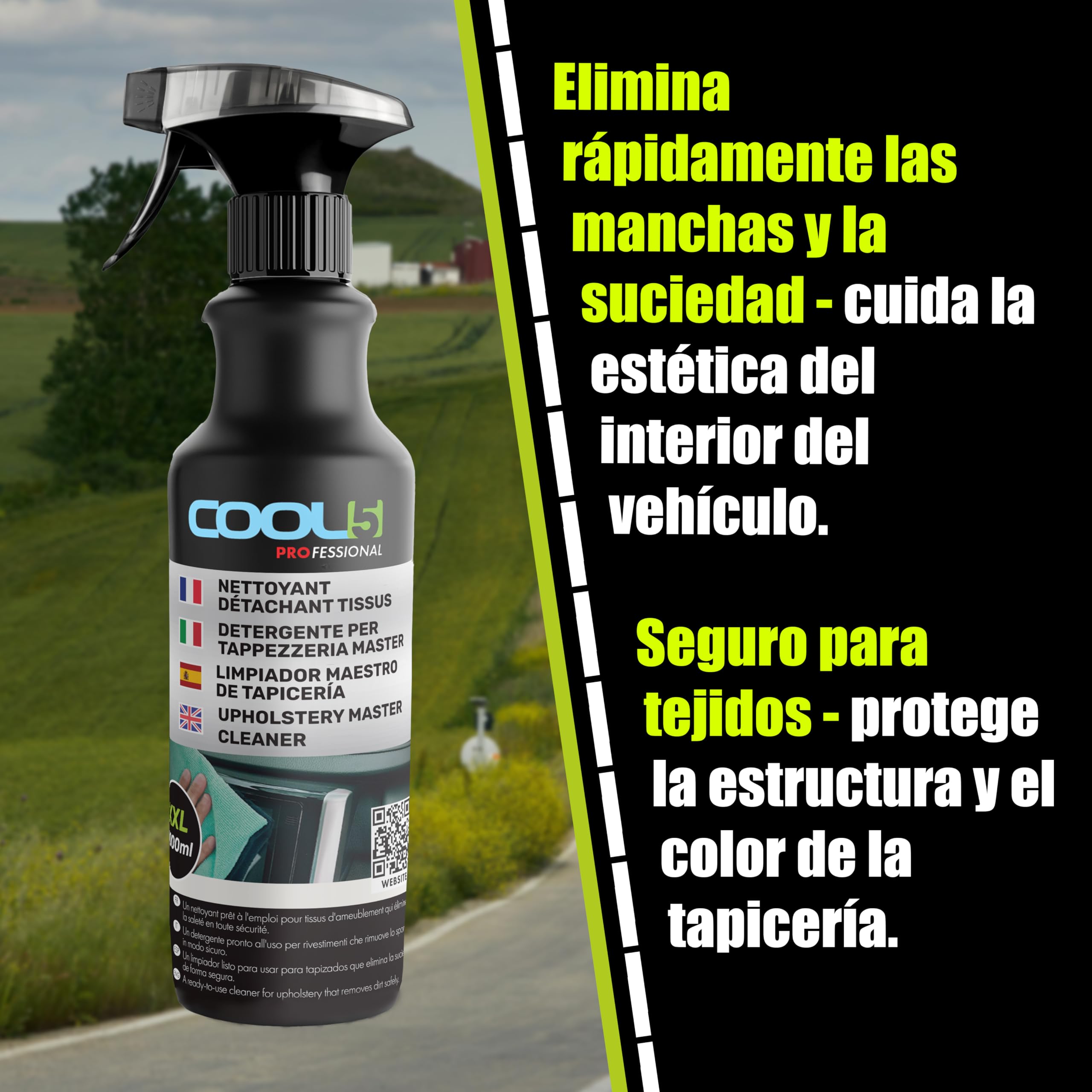 cCOOL5 XXL kit completo para el cuidado del coche, 8x1000 ml - sprays para el cuidado del coche + APC 500 ml