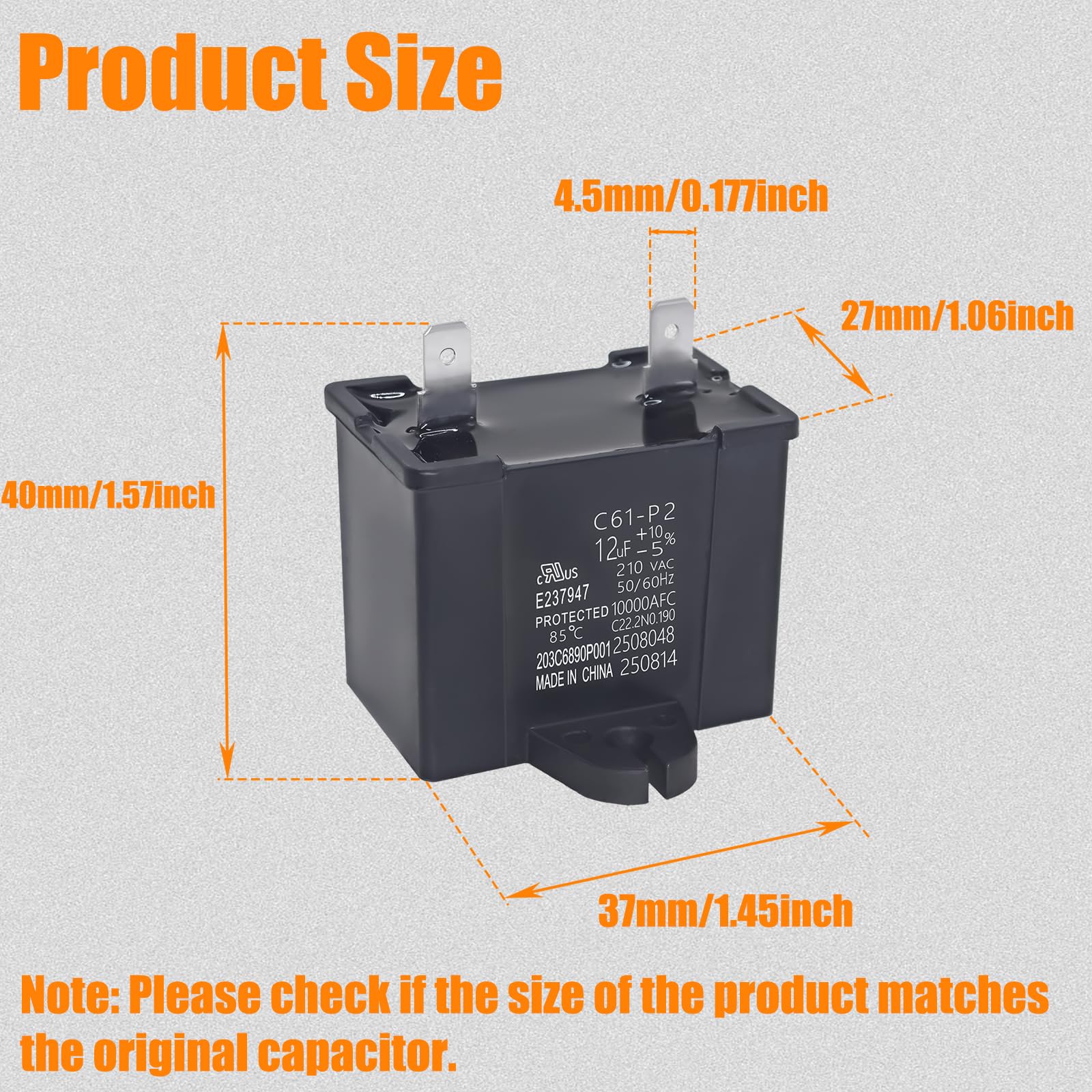 WR55X24064 Refrigerator Capacitor for GE - OEM Replacement