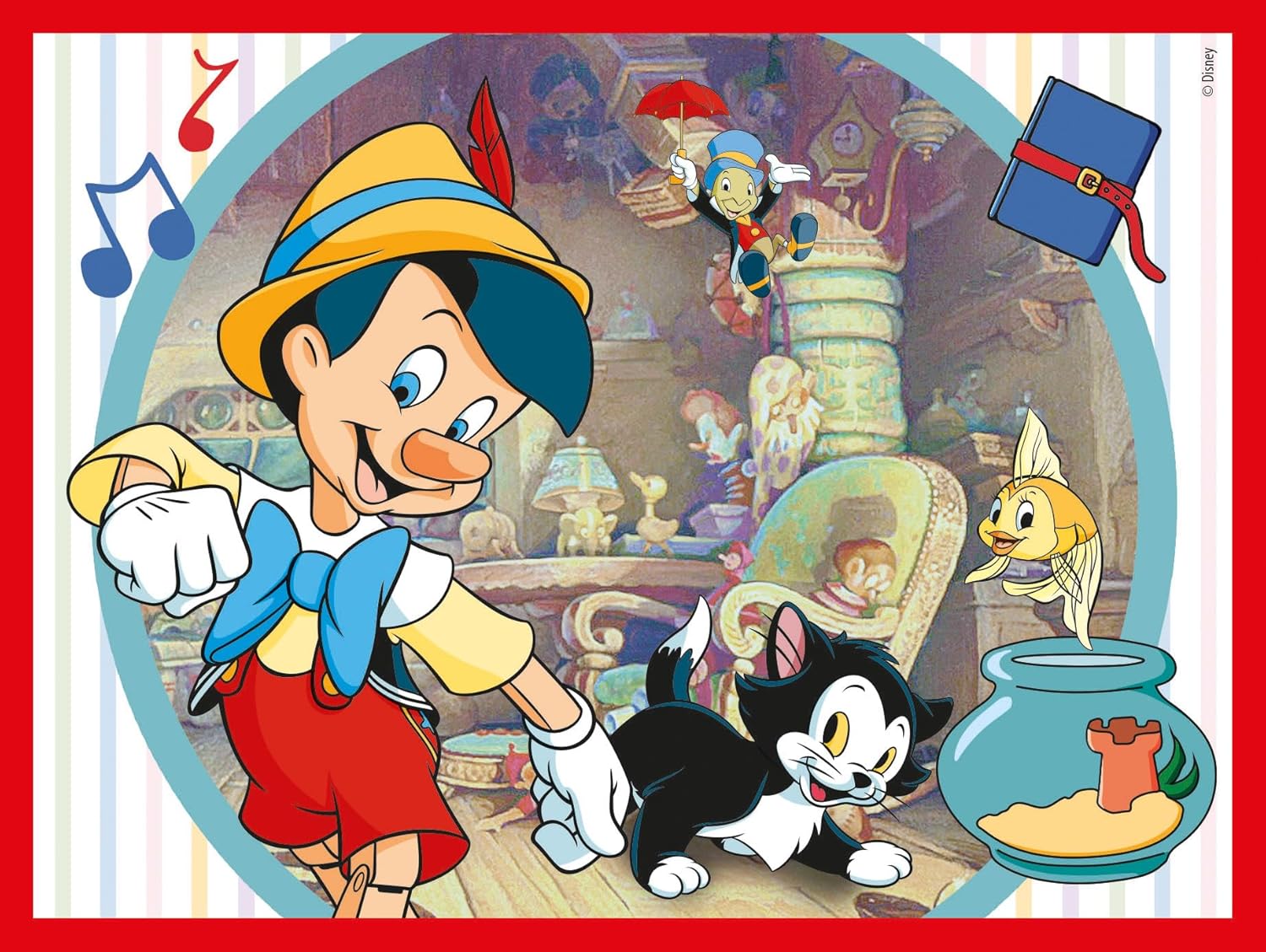 Clementoni - Disney Classics Classics 12 Pieces Children 3 Years, Cartoons, Cubes, Puzzles, Made in Italy, Multicoloured, 41196