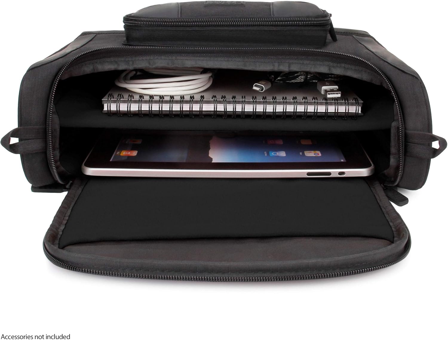 USA Gear Tablet Bag Compatible with 11 inch iPad Pro & 10.2 inch Tablets - Adjustable Interior Fits Keyboard, Charger more - Image 5