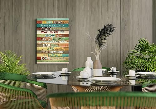 Miniatura 4 de BXFAHZJ Divertidas reglas de perro, lienzo de pared para porche, 11 x 14 pulgadas, impresiones para decoración de perro para habitación de perro,