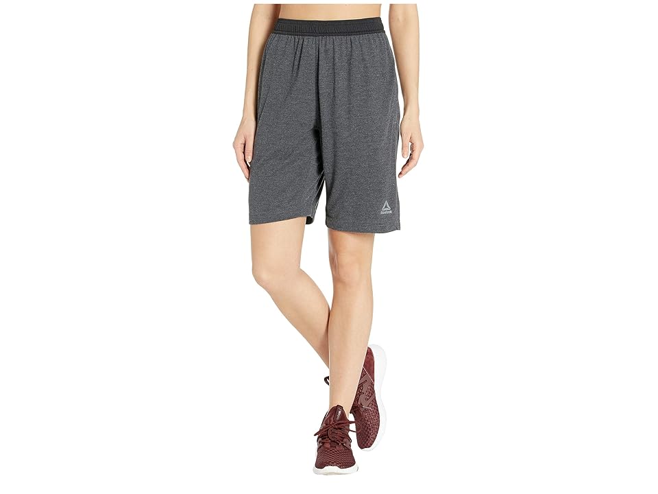 

Reebok Training Elements Jersey Shorts (Dark Grey Heather) Women's Shorts, Gray