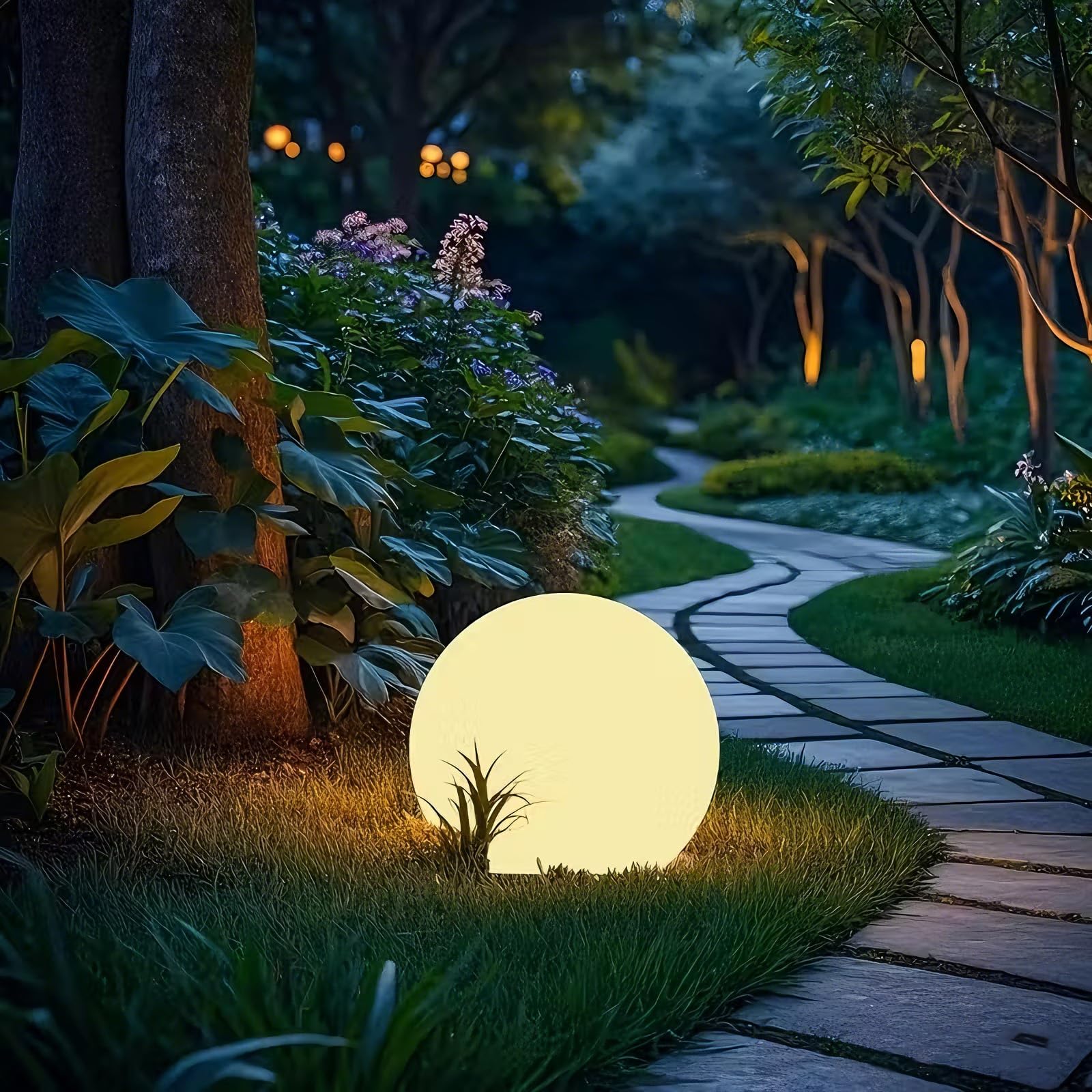 Lampada A Sfera LED RGB A Colori Variabili Sfera Senza Fili Lampada Notturna da Tavolo Luminosità Regolabile Sfera Ricaricabile Ideale per Decorazione di Casa Giardino Vacanza Bar