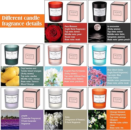 Miniatura 4 de MTLEE 24 velas perfumadas para el hogar, tarro de aromaterapia, regalo para mujeres, 8 tarros de aromaterapia de larga duración, vela de cera de