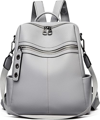 Bolso tipo mochila para mujer, de cuero auténtico, de moda, de hombro convertible, bolsa de viaje, mochila para mujer, S, Mochilas Daypack Fashion,