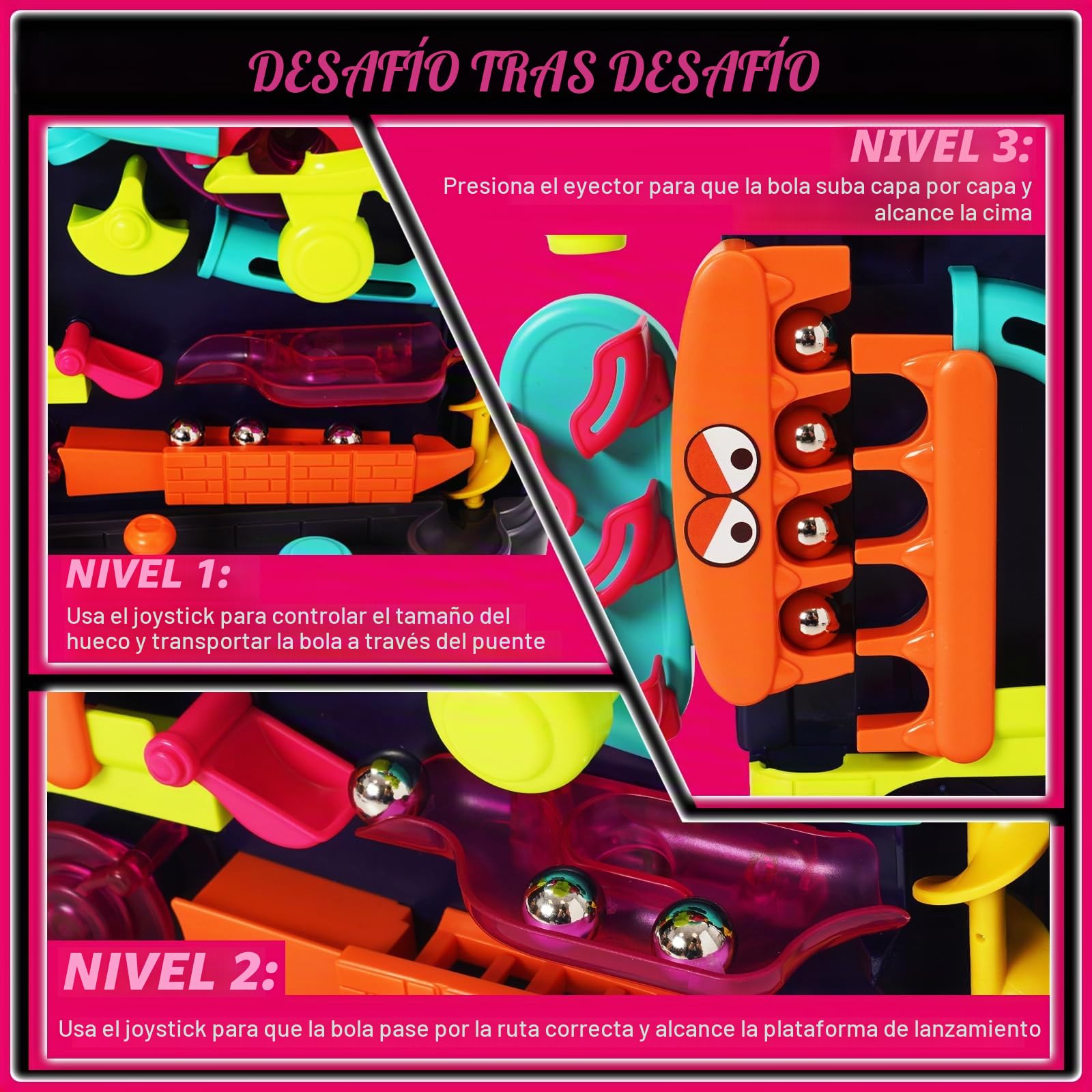 Juguetes Gravity Maze para Niños, Pista de Obstáculos Vertical, Canicas para Niños, Juego de Lógica, Juego de Coordinación Ocular, Juguete Educativo STEM, Pista de Canicas para Mayores de 6 Años.