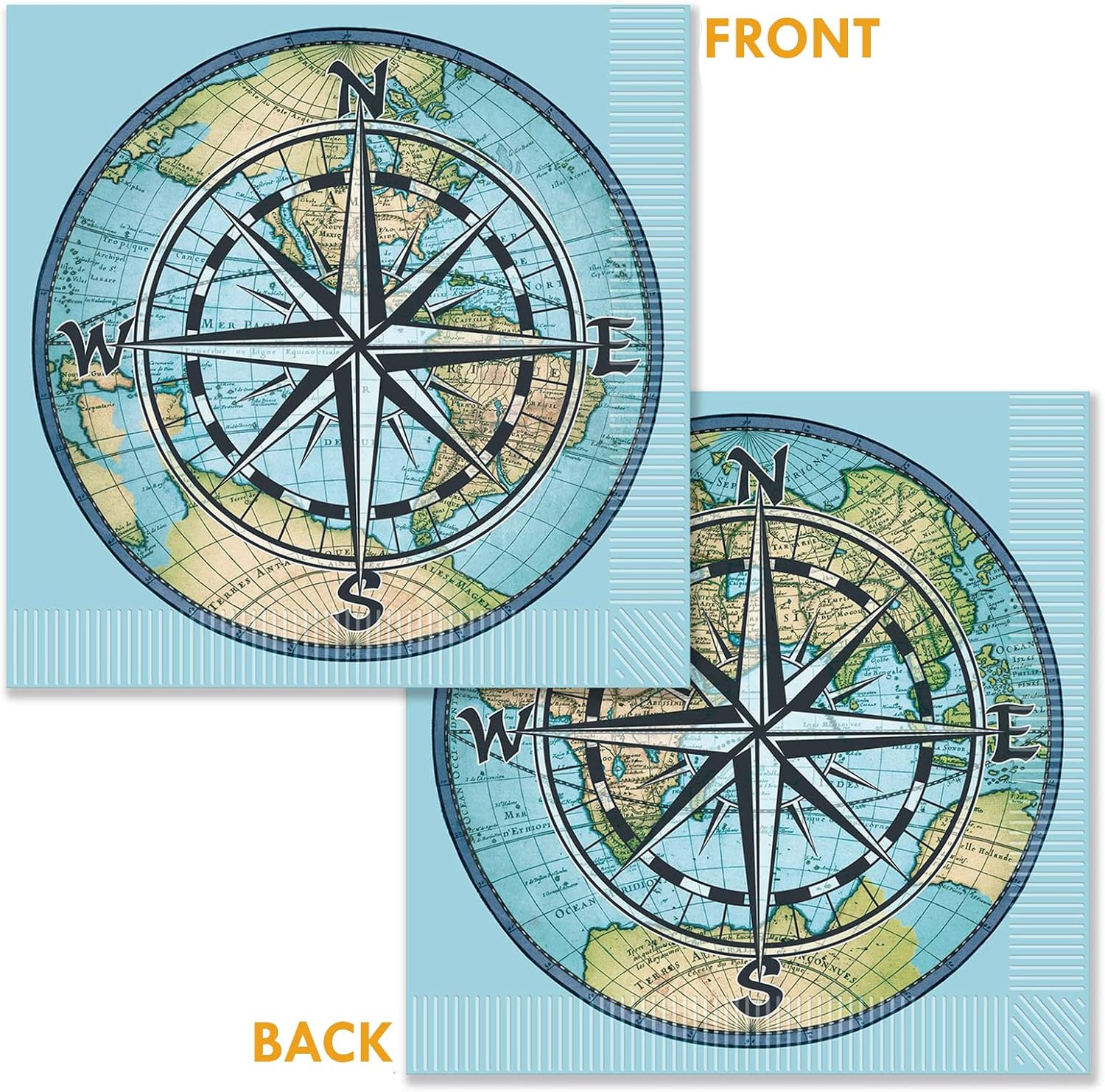 HOME & HOOPLA Bon Voyage World Travel Paper Dinner Plates and Lunch Napkins (Serves 16)