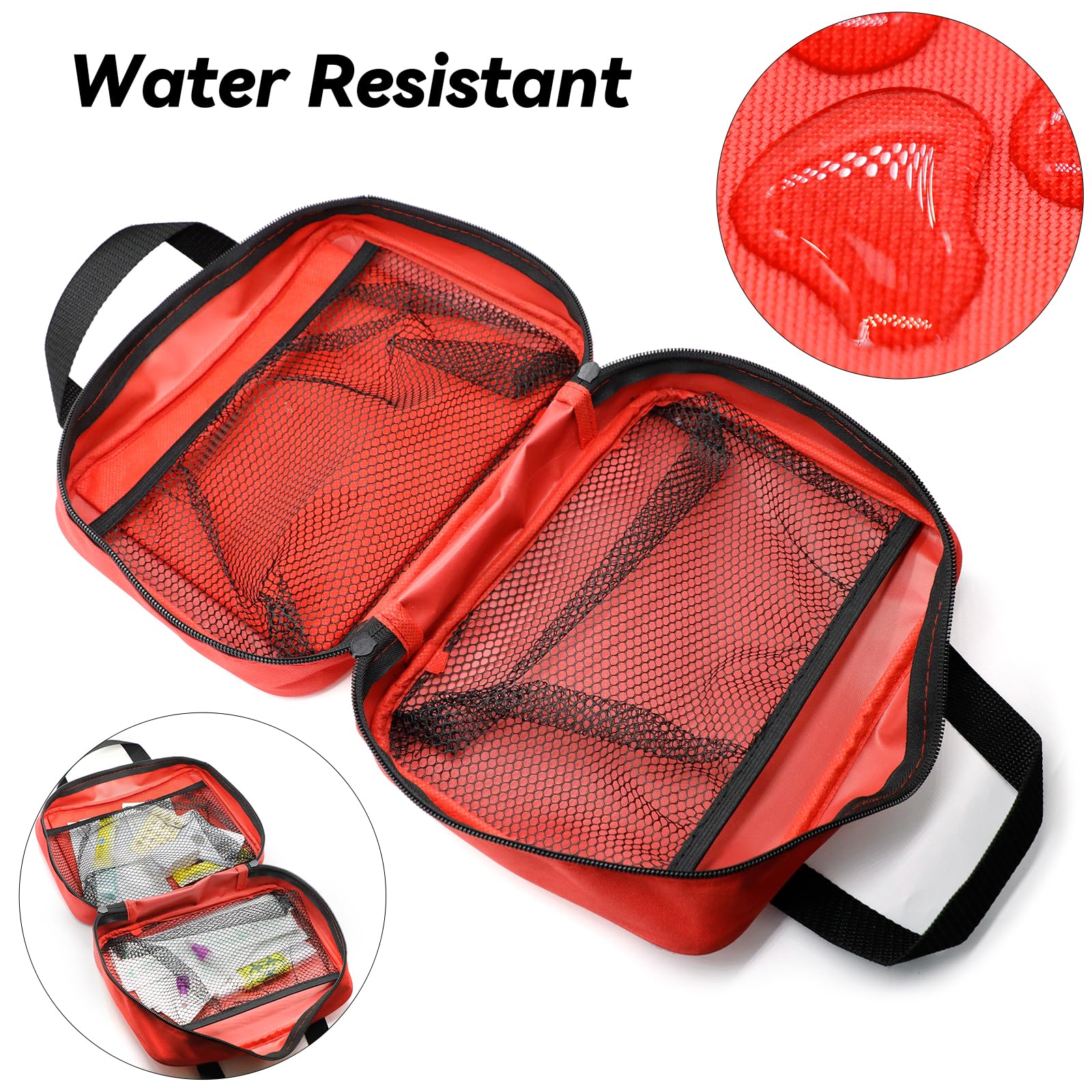 Faylapa Erste-Hilfe-Tasche für Zuhause, leere Reiseutensilien, medizinische Tasche für Reisen, Büro, Fahrzeug, Camping, Outdoor (1 Stück 24 x 18 x 8 cm + 6 Stück 20 x 14 cm, nur Tasche)