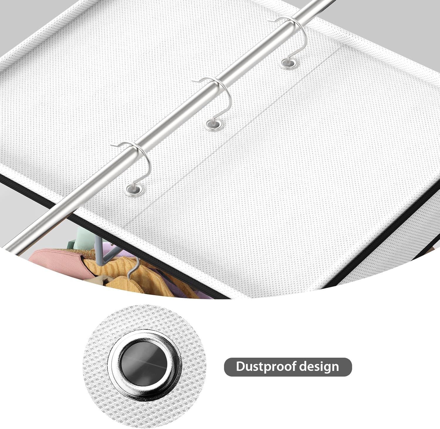 Univivi Clear Garment Bags for Hanging Clothes, Large Clothes Bags for Closet Storage Premium Hanging Garment Storage Bags for Suits, Coats, Dresses, 54" (Clear) - Image 5