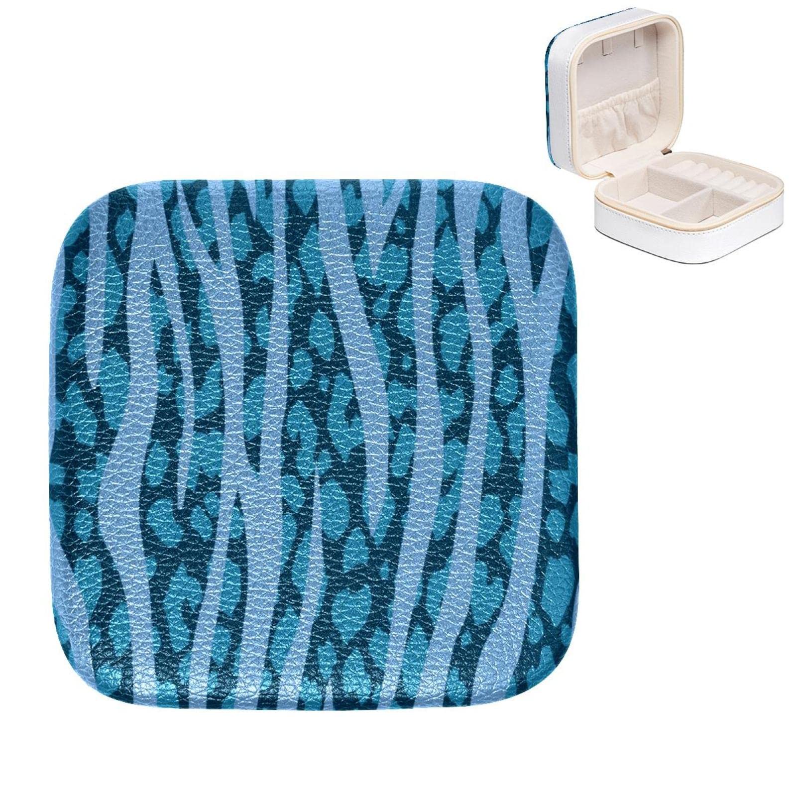 Boîte à bijoux originale motif léopard bleu idée cadeau femme et fille