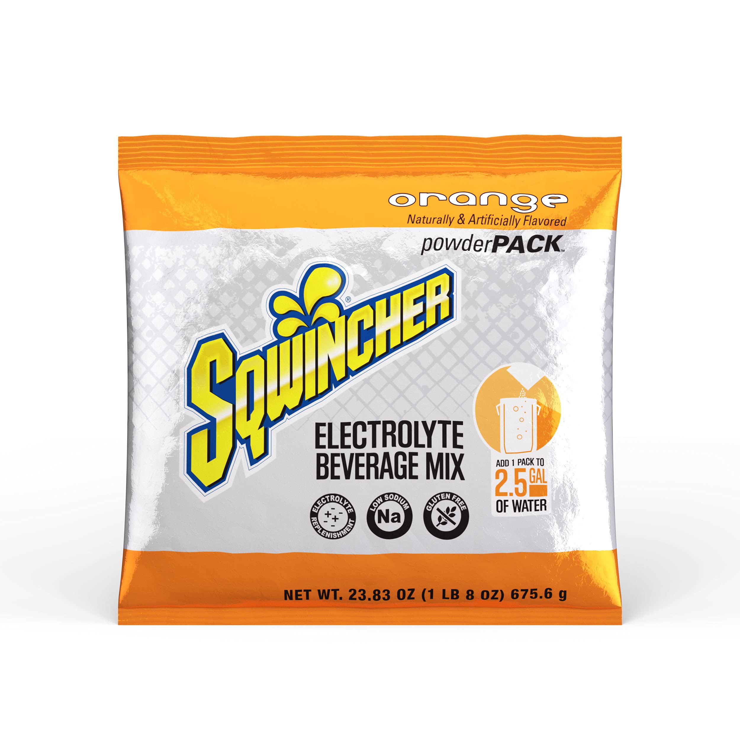 SQWINCHERPowder Pack, Orange Flavor Electrolyte Drink Concentrate, 23.83 oz Packet (Pack of 32)