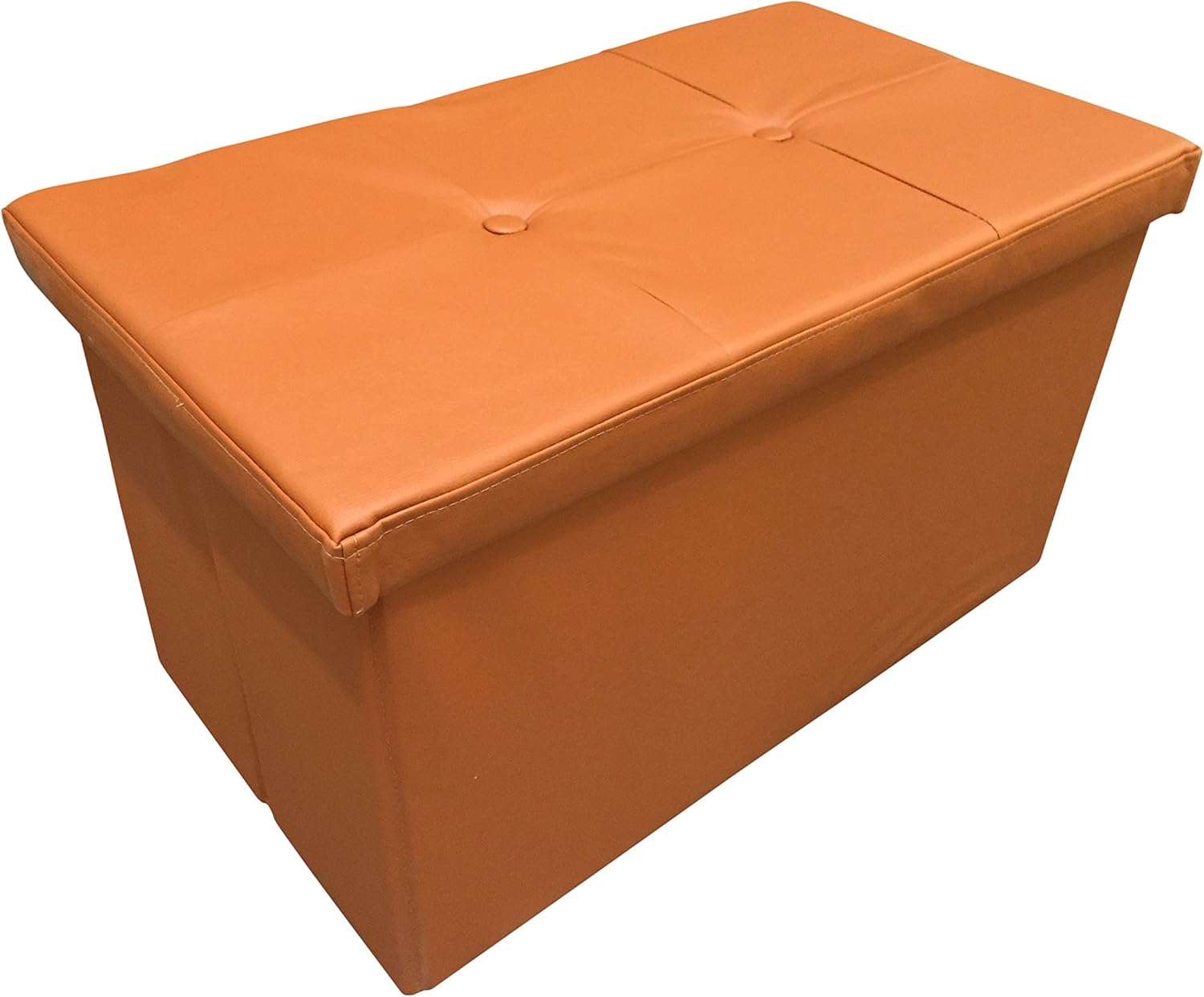 FOLDING BLACK LEATHER OTTOMAN 2 SEATER LARGE STORAGE POUFFE SEAT STOOL BOX NEXT