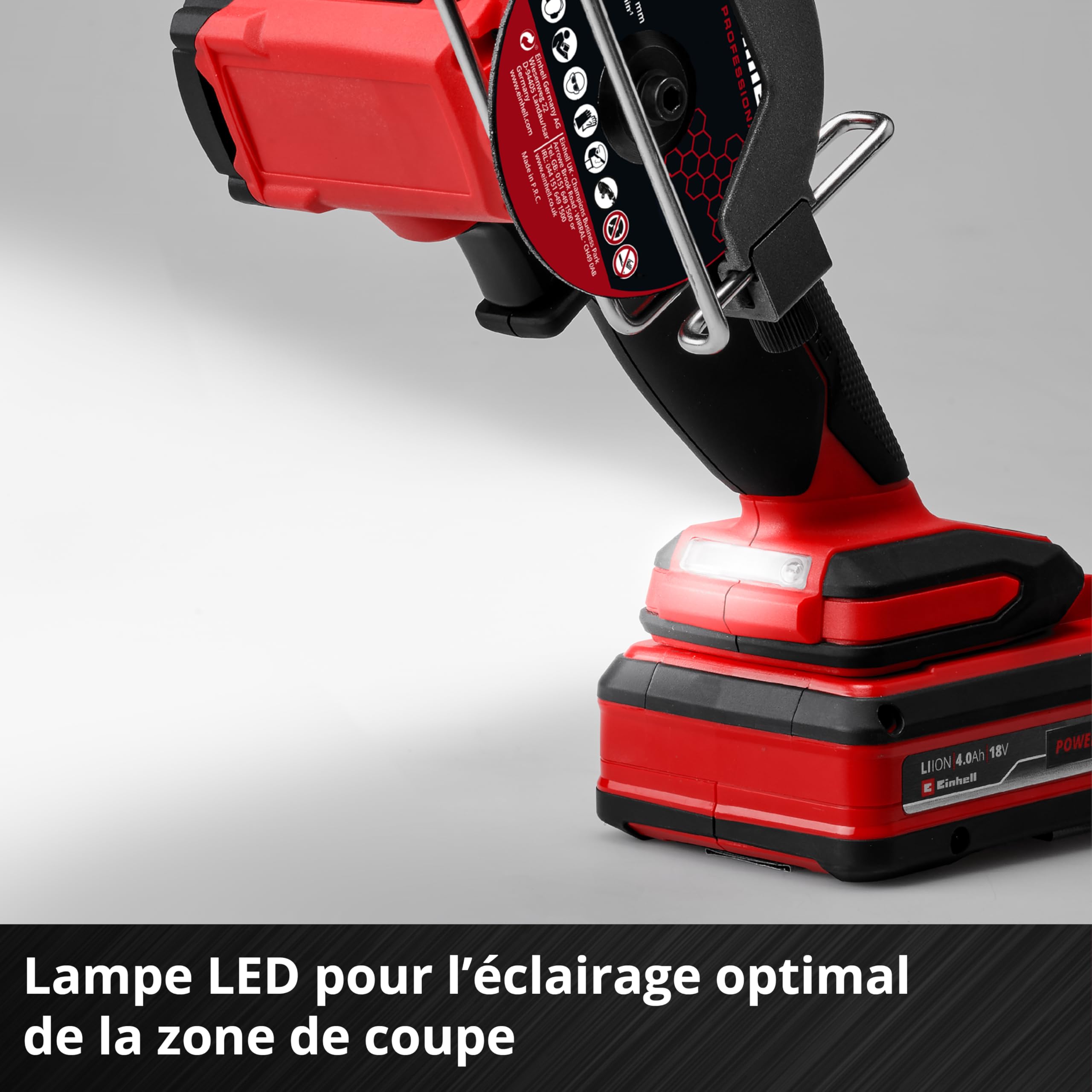 Einhell Professional Mini meuleuse sans fil TP-CO 18/76-C Li BL-Solo (18V, moteur sans charbon, disque Ø 76 mm, profondeur de coupe 16 mm, profondeur réglable, 4 disques de coupe incl., sans batterie)