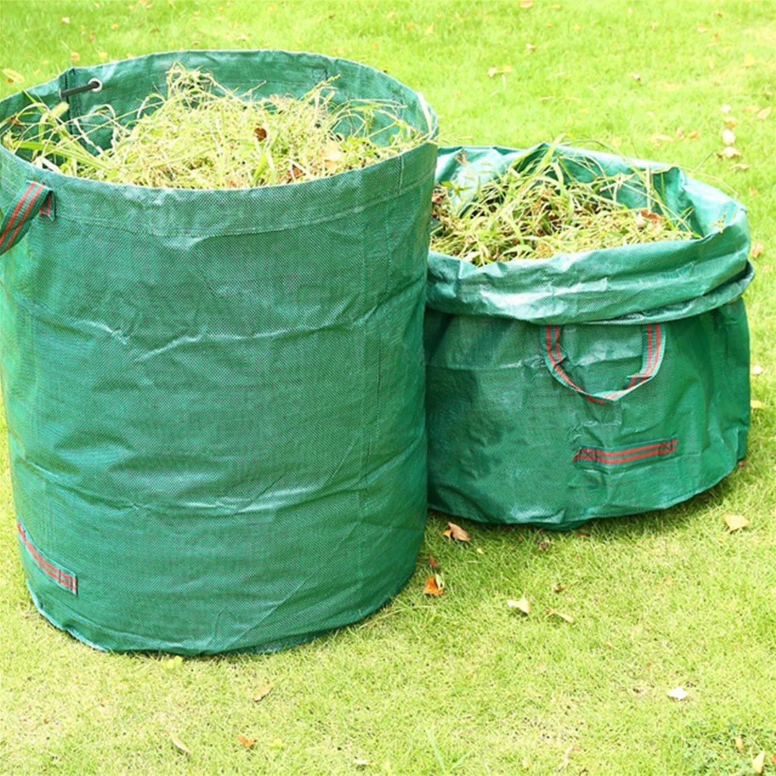 Sacs à déchets de jardin réutilisables - 670 x 770 mm - Pliable - Respectueux de l'environnement - Pour le nettoyage de la cour (vert)