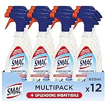 Smac – Sgrassatore Universale, Detergente Spray Multisuperficie con Azione Sgrassante, Splendore Imbattibile, 650 ml x 12 Pezzi