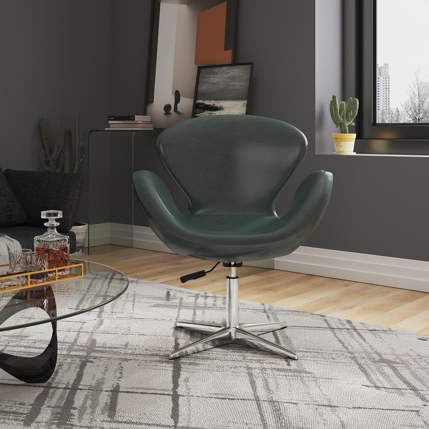 Raspberry Rounded Chairs Snapklik.com : Manhattan Comfort Raspberry Mid Century Modern Living ...