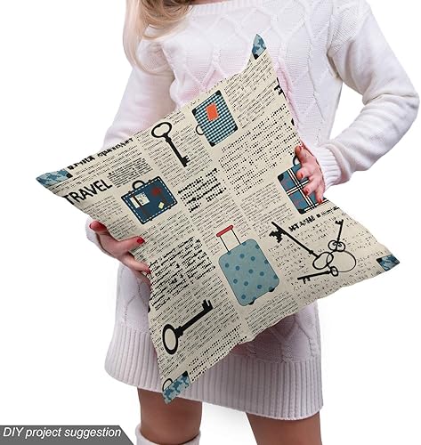 Miniatura 8 de Lunarable Tela de moda de The Yard, patrón con equipo de sastrería de dibujos animados como hilo de máquina de coser y cinta métrica, tela de