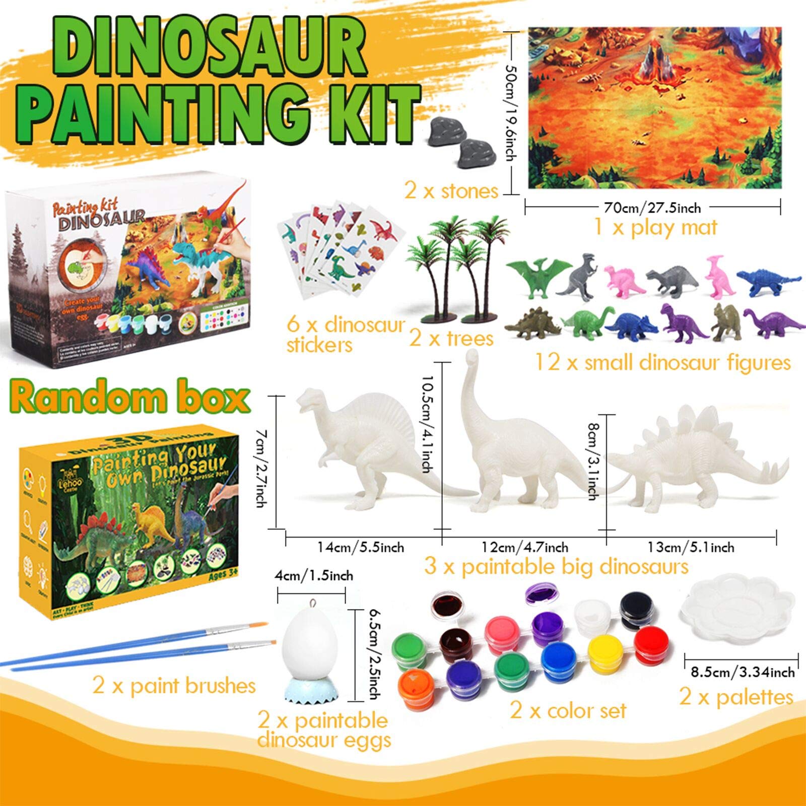 Lehoo Castle Dinosaur Painting Kit, Paint Your Own Dinosaurs Crafts for