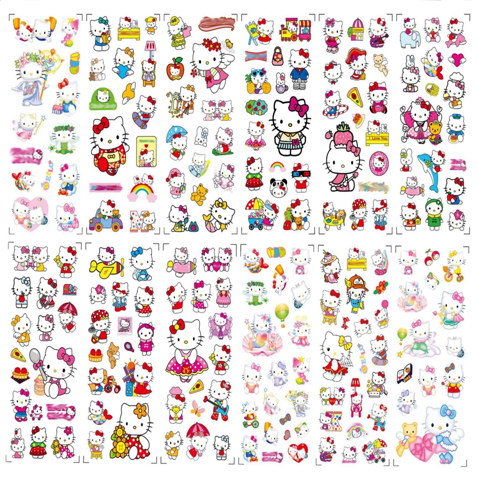 12 hojas 3D Kawaii Gato Pegatinas, Pegatinas Infantiles 3D Puffy Stickers, Anime Pegatinas Dibujos Animados en Temas,para Portátiles, Niños, Bicicletas, Regalos Scrapbooking, Regalos para Niños