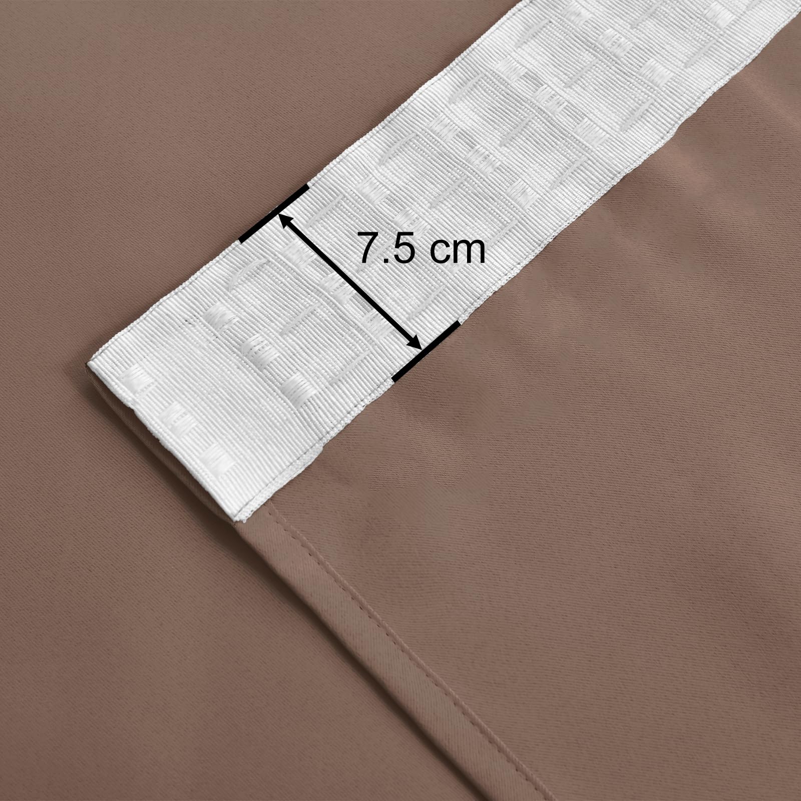 JIUZHEN Blackout Curtains with Ruffle Tape, Opaque Curtains, Living Room Curtains, Bedroom, Thermal Curtain, Khaki - Image 4