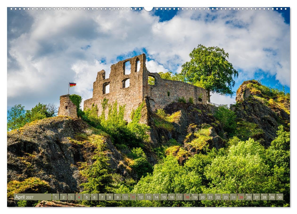 CALVENDO - Burgen in Rheinland-Pfalz (Wandkalender 2027 DIN A2 quer), Monatskalender: Eine Auswahl der schönsten Burgen und Festungen in Rheinland-Pfalz. (Querformat)