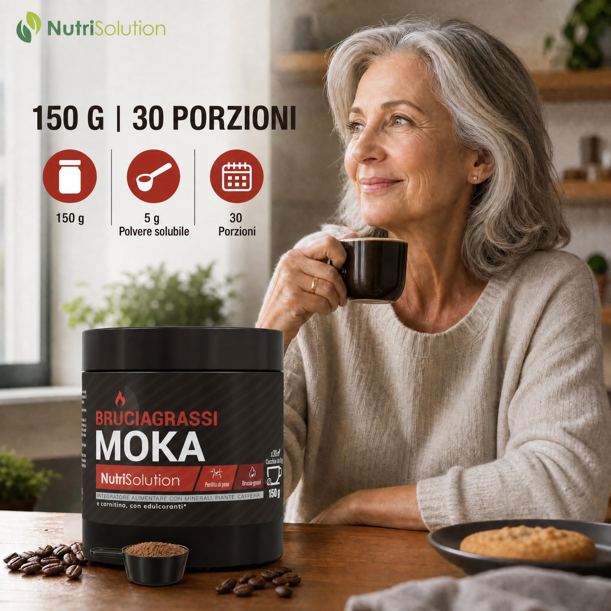 NutriSolution Bruciagrassi Moka - 3 confezioni | Integratore alimentare | 450 g | Prodotto in Francia
