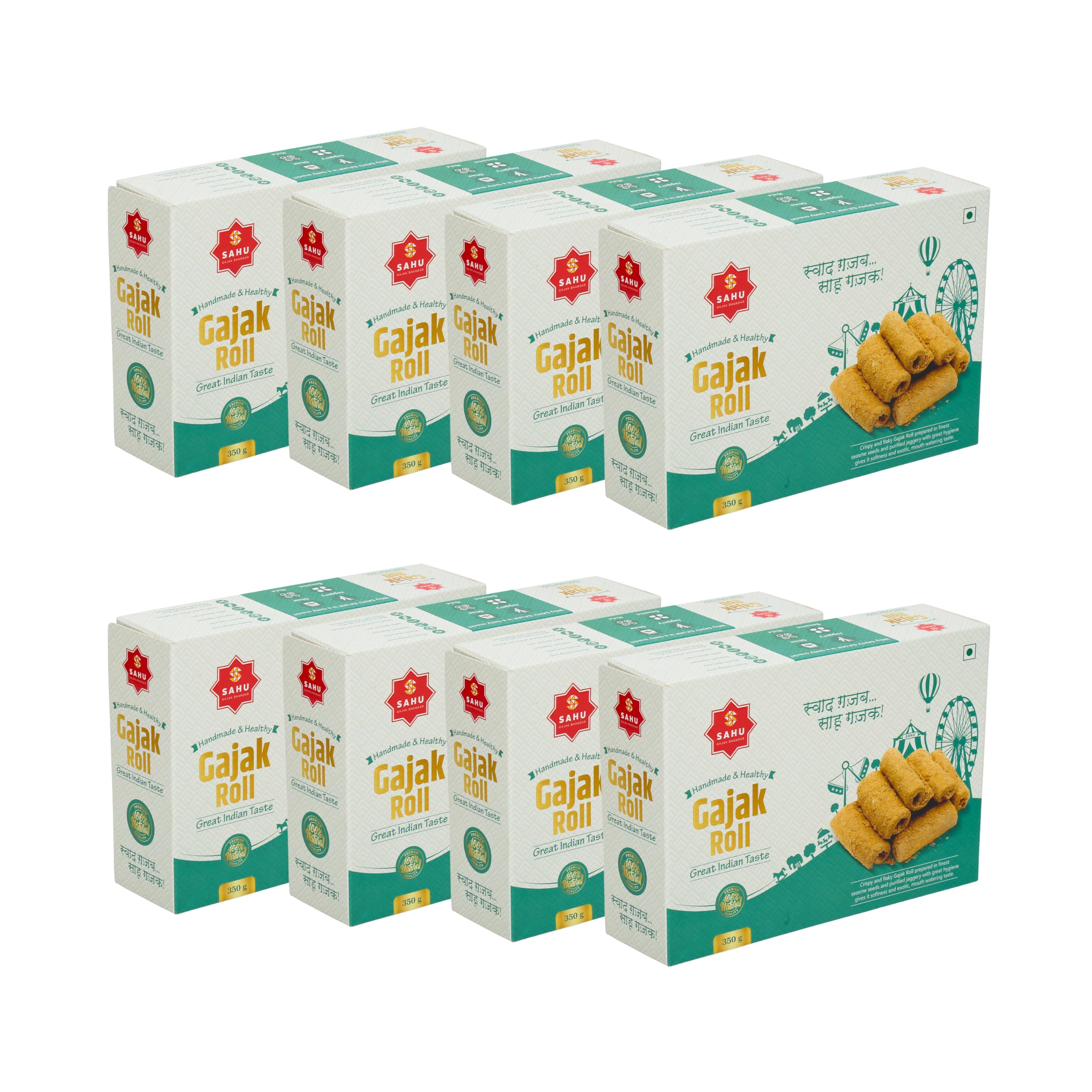 SAHU GAJAK BHANDAR Gazak Gur Khasta Roll 3150g (Pack of 9 Boxes) | Sesame Seed Chikki | Til Snack Bar | Gud Snacks | Jaggery Sweet | Festival Gift Pack (B09C6PQDD5) Amazon Price History, Amazon Price Tracker