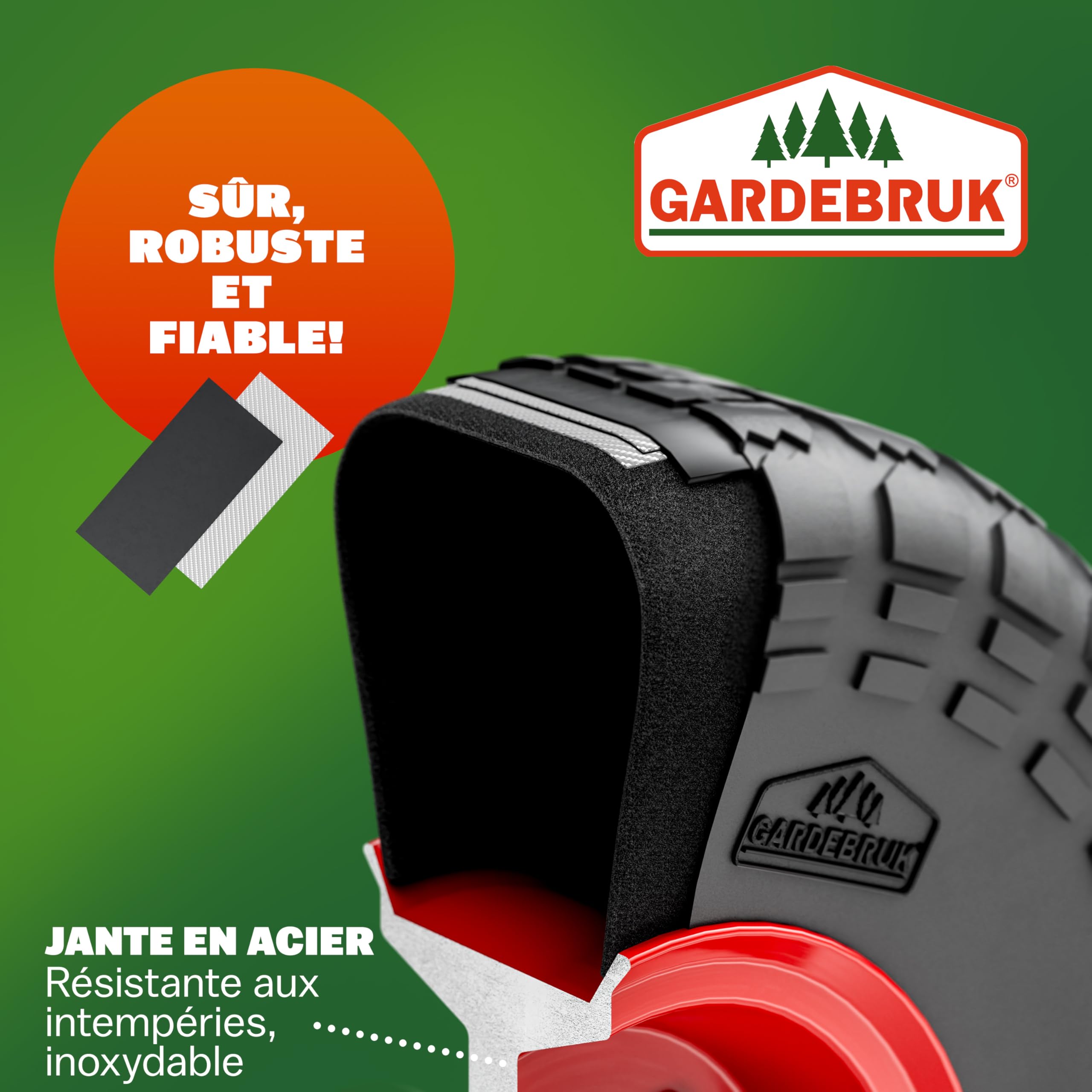 GARDEBRUK® Diable Pliable Chargement Max. 200 kg Roues pneumatiques Acier Chariot de Transport Diable déménagement Chariot Pliant manutention
