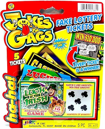 Miniatura 6 de Broma práctica boleto de la lotería para raspar, siempre gana 5000 dólares, paquete de 5