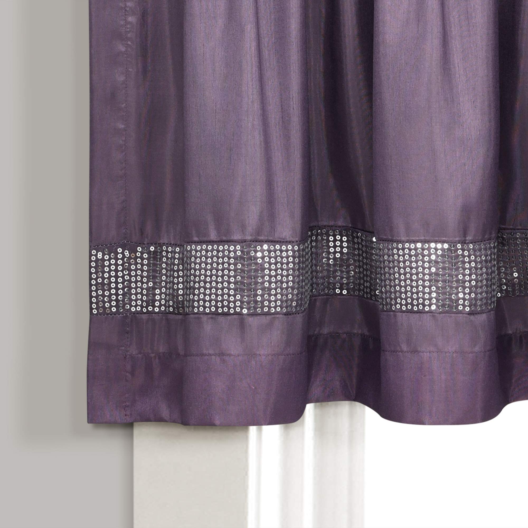 Lush Decor Night Sky Window Curtain Single Panel, Fabric, Purple & Silver, Valance 18" L x 84" W, W 18" x L 84" (1 Panels) - Image 2