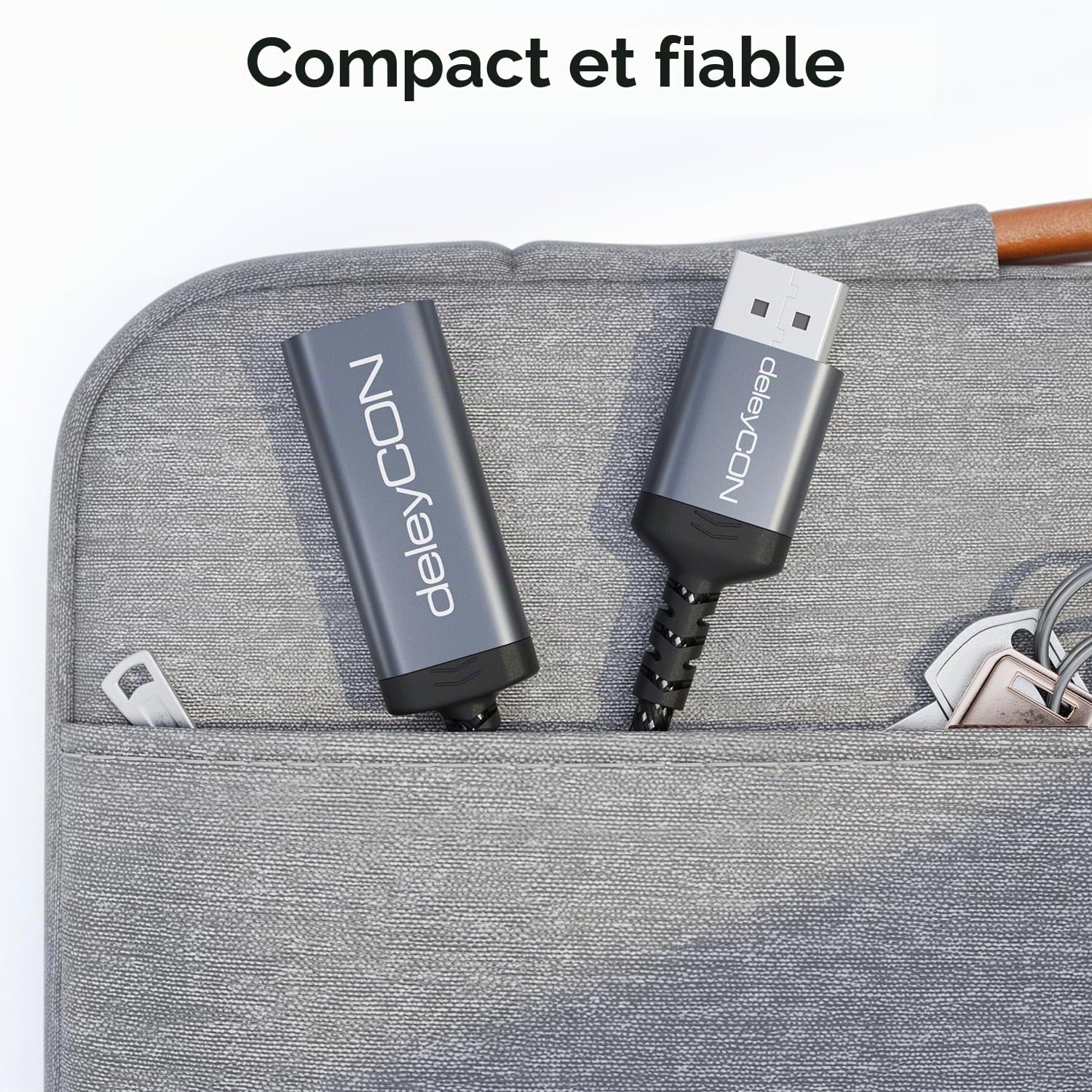deleyCON Adaptateur DisplayPort vers HDMI 4K (Pour Moniteur/TV/Projecteur HDMI) - Unidirectionnel - (1080p@240Hz / 1440p@165/144/120Hz / 4K@60Hz) - pour Ordinateur DisplayPort, Carte Graphique