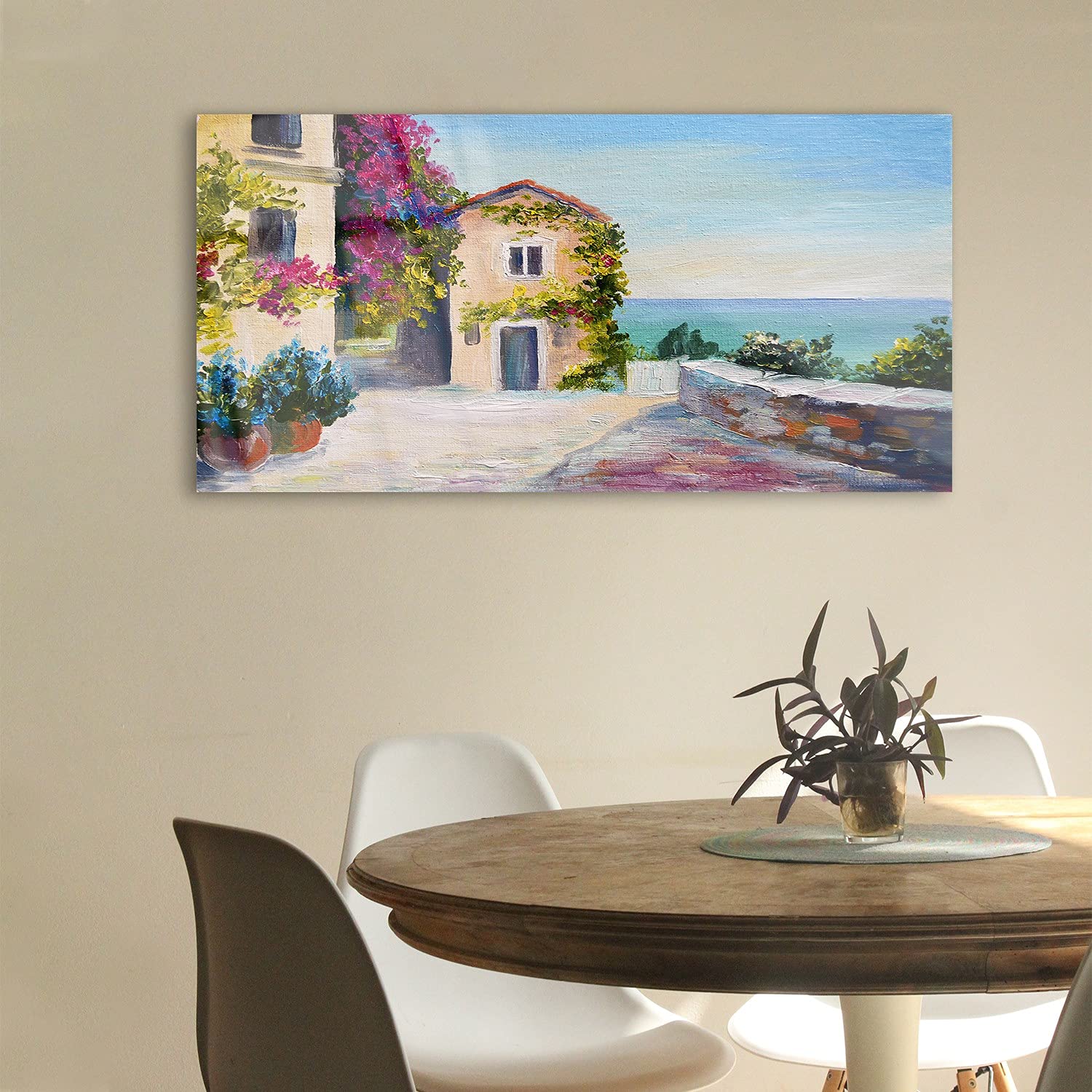 Coloray Pintura acrílica 100x50cm Sala De Estar Vidrio Acrílico Cuadro De Pared Mural Arte - Árbol del bosque del otoño del río