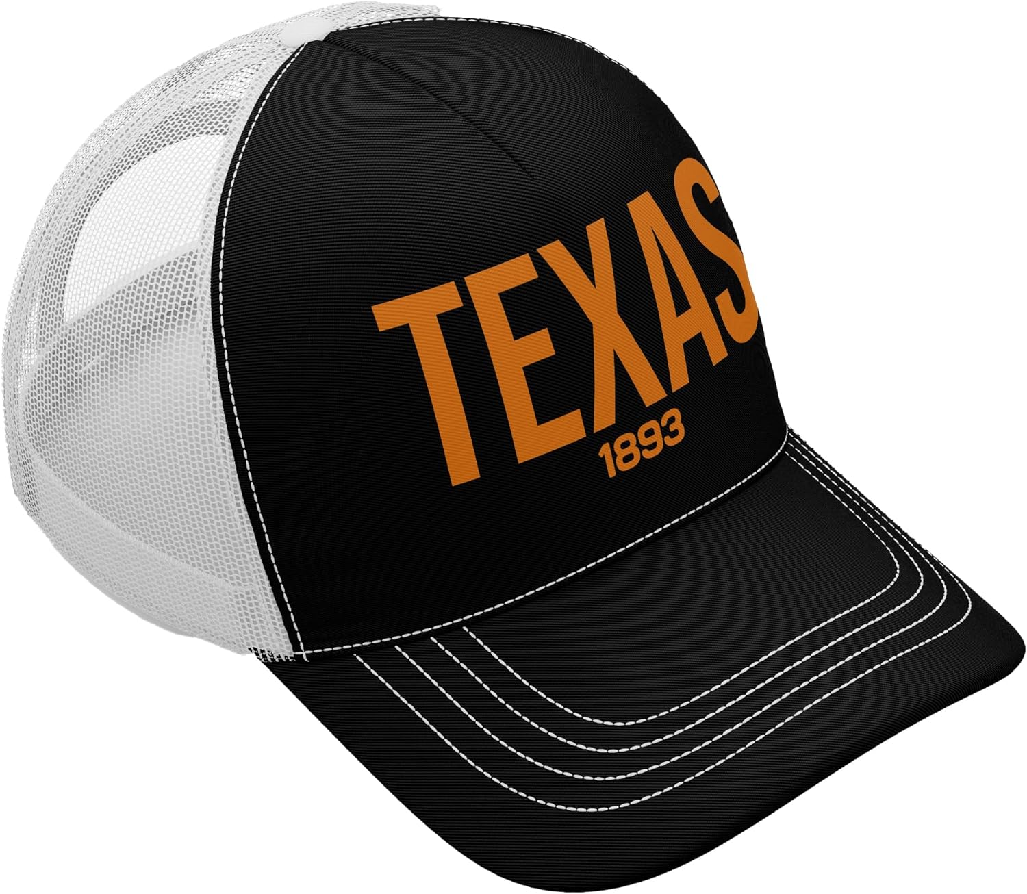 Printbox Originals Embroidered Texas Trucker Cap, Austin Texas Hat 1893, Longhorn Cap Unisex Gameday