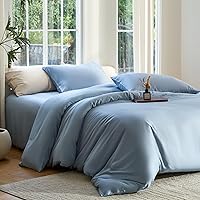 Vista 2 de DOZ - Juego de funda de edredón, 100% viscosa derivada de bambú, cultivado orgánicamente, suave como la mantequilla, fundas de edredón refrescantes