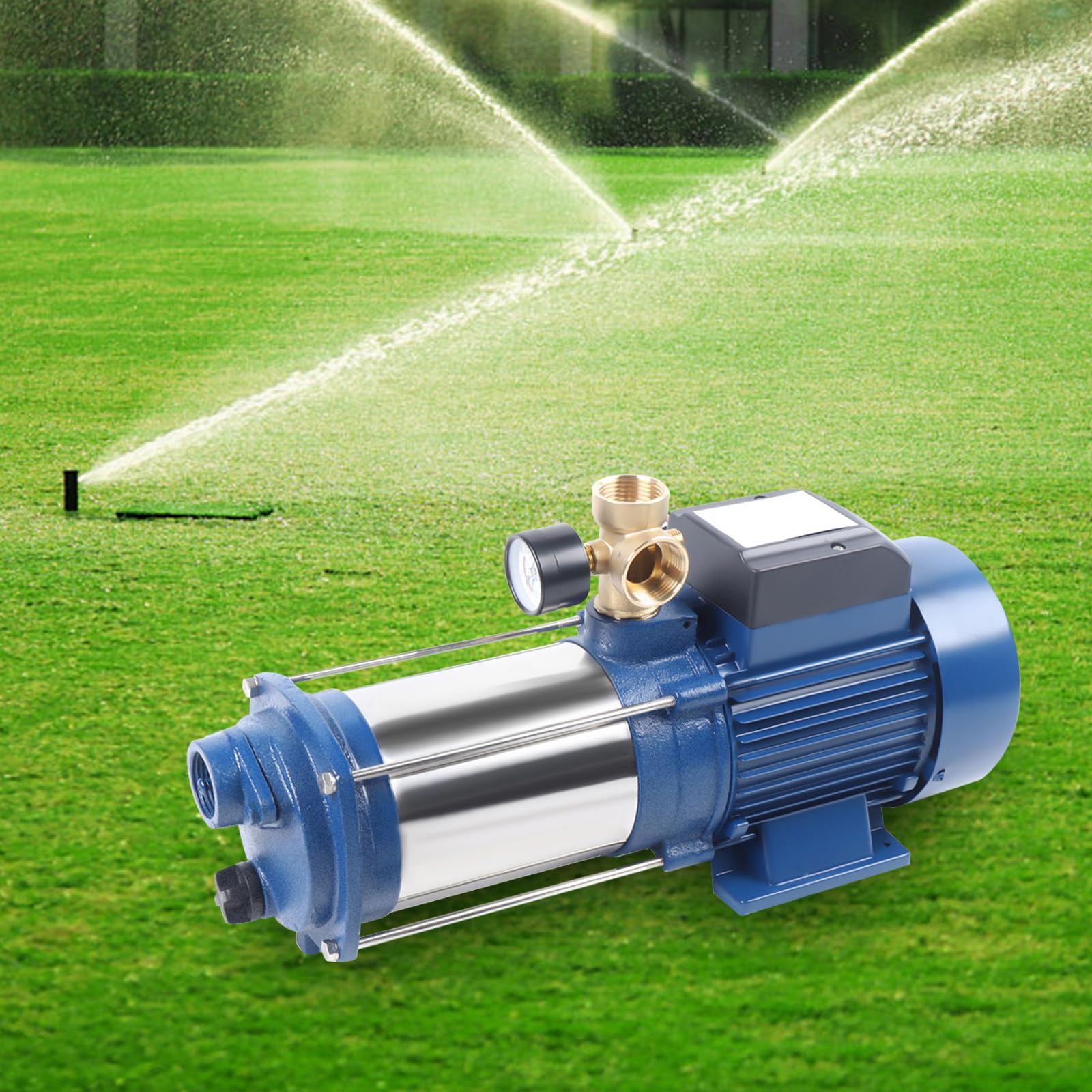 Pompe de jardin centrifuge - 2200 W - 4000 l/h - 2850 tr/min - 10 bar - Avec pompe en acier inoxydable - Pour hôtels, cafétérias, usines